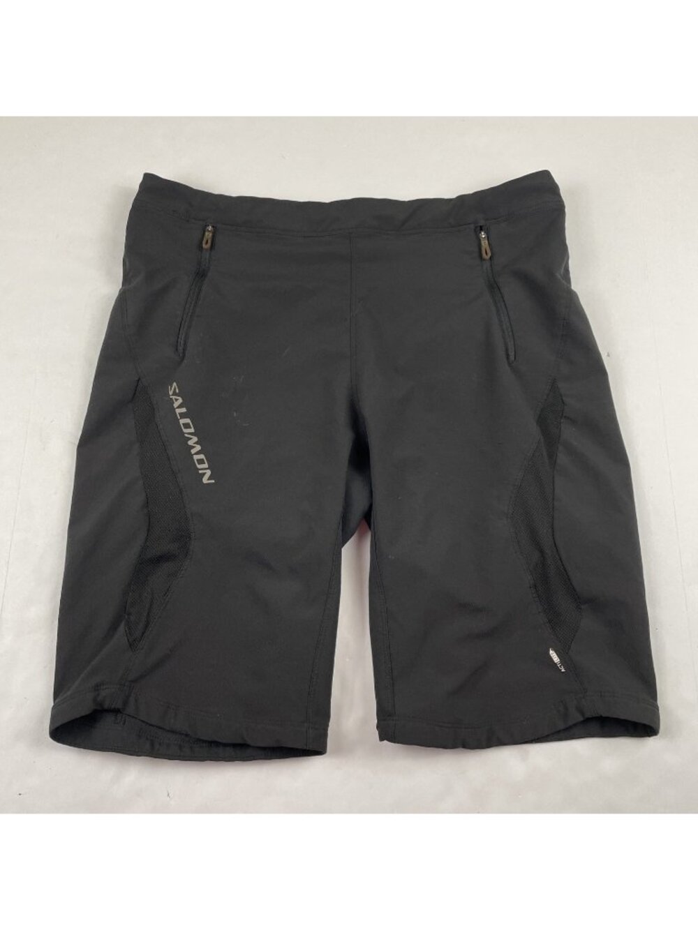 Salomon ActiLite Shorts Men's M Black Trail Hiking Running Active Zip Pockets